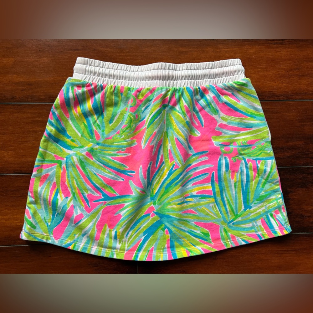 Lilly Pulitzer Zia Skirt Royal Lime Tiki Palm Pink Size XS EUC - Picture 3 of 4